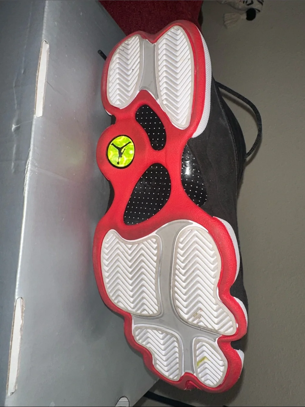 Jordan Men’s Black/White Sneakers with Red Accents